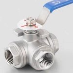 Three Way Threaded Ball Valve