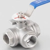 Three Way Threaded Ball Valve